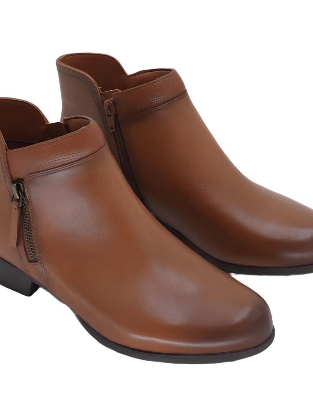 Rockport Carly Women's Side Zip Ankle Bootie Medium Natural Leather 9W - Picture 4 of 6